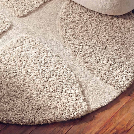 Hoogpolige vloerkleden - Ted Baker Lambeth rond hoogpolig vloerkleed Jasper Crème - Vloerkledenloods