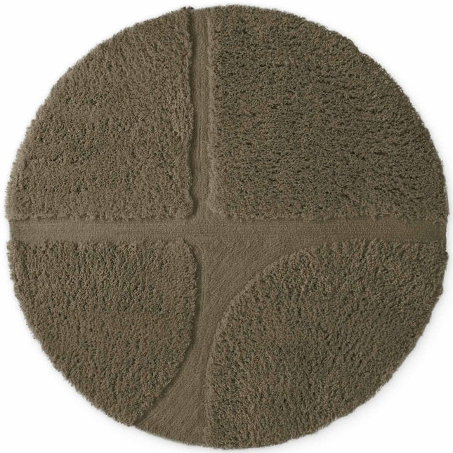 Hoogpolige vloerkleden - Ted Baker Lambeth rond hoogpolig vloerkleed Jasper Groen - Vloerkledenloods