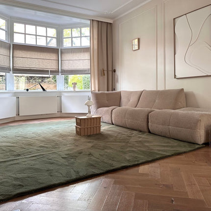 Hoogpolige Vloerkleden - Zacht hoogpolig vloerkleed Lux groen - Vloerkledenloods