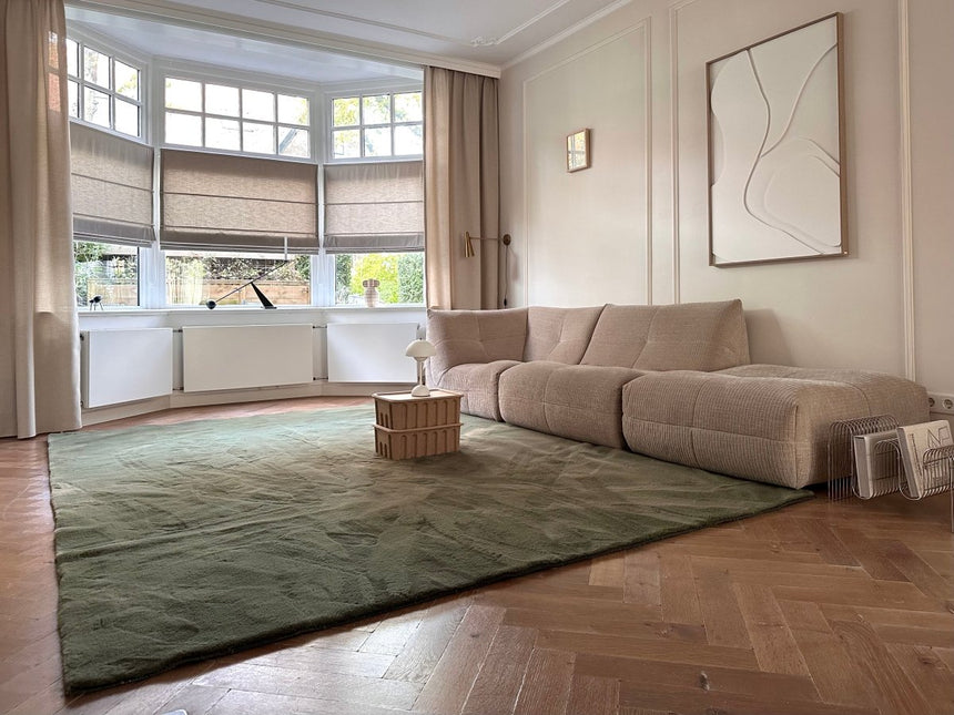 Hoogpolige Vloerkleden - Zacht hoogpolig vloerkleed Lux groen - Vloerkledenloods