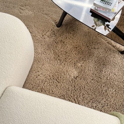 Hoogpolig vloerkleed Furr bruin - Interieur05
