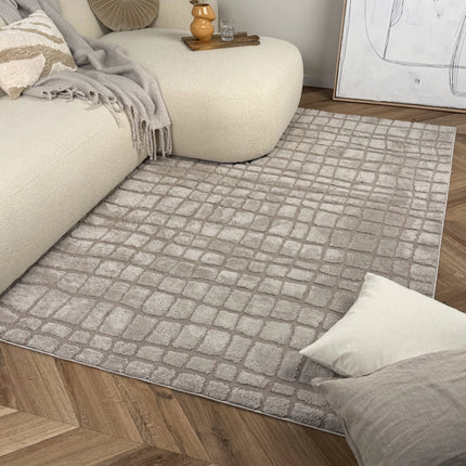 Scandinavisch vloerkleed Malin zand