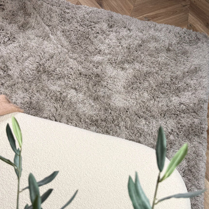 Hoogpolig vloerkleed Nika zand polyester - Interieur05