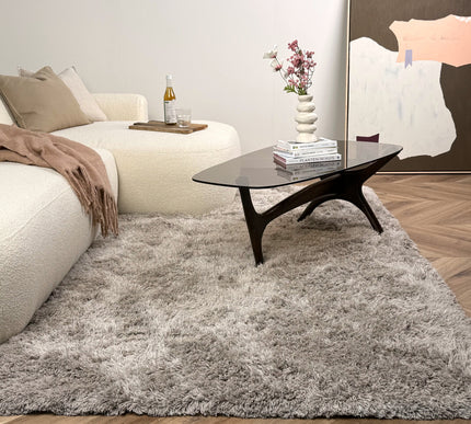 Hoogpolig vloerkleed Nika zand polyester - Interieur05