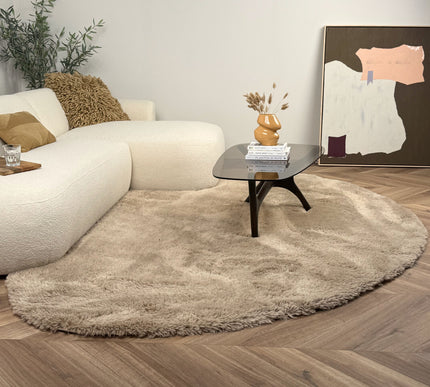 Hoogpolig Organisch vloerkleed Furr Stone bruin - Interieur05