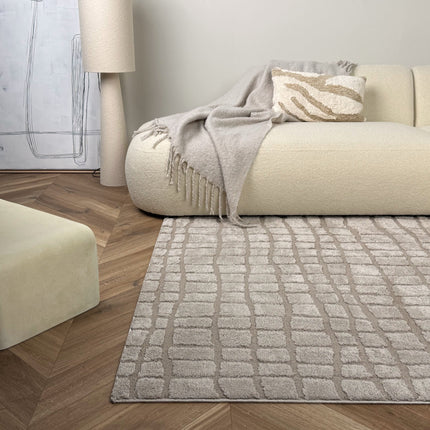 Scandinavisch vloerkleed Malin zand