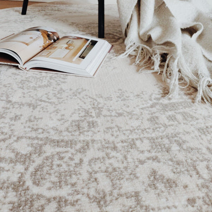 Rond Vintage Vloerkleed Keshan Zand/Beige