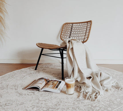 Rond Vintage Vloerkleed Keshan Zand/Beige