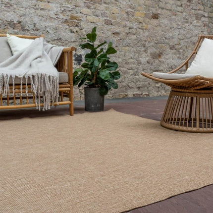 Jute buitenkleed Naturel Uni - Vloerkledenloods