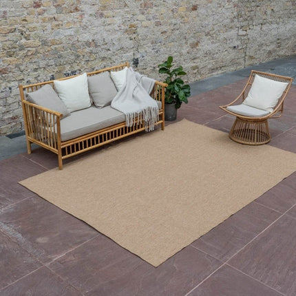 Jute buitenkleed Naturel Uni - Vloerkledenloods