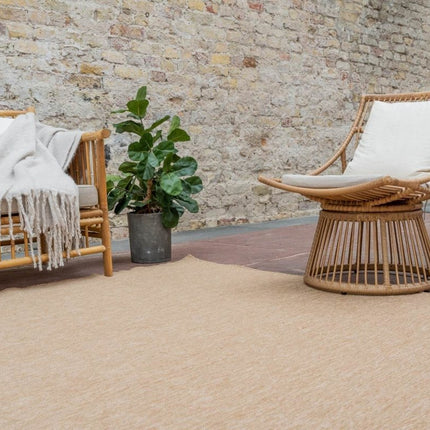 Jute buitenkleed Naturel Uni - Vloerkledenloods