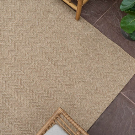 Jute buitenkleed Naturel Visgraat - Vloerkledenloods