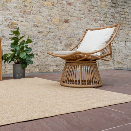 Jute buitenkleed Naturel Visgraat - Vloerkledenloods