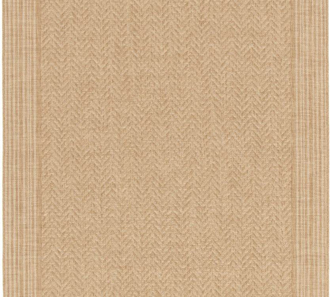 Jute buitenkleed Naturel Visgraat Border - Vloerkledenloods