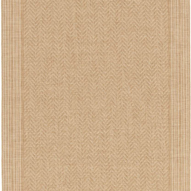 Jute buitenkleed Naturel Visgraat Border - Vloerkledenloods