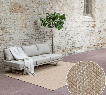 Jute buitenkleed Naturel ZigZag - Vloerkledenloods