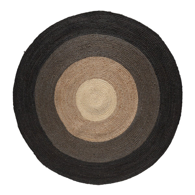 Jute Vloerkleed Dart Rond Zwart/Grijs/naturel/Wit - Eva Interior