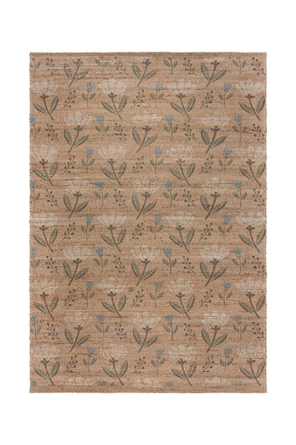 Jute vloerkleden - Flair Rugs vloerkleed Arriana Jute Floral Naturel - Vloerkledenloods