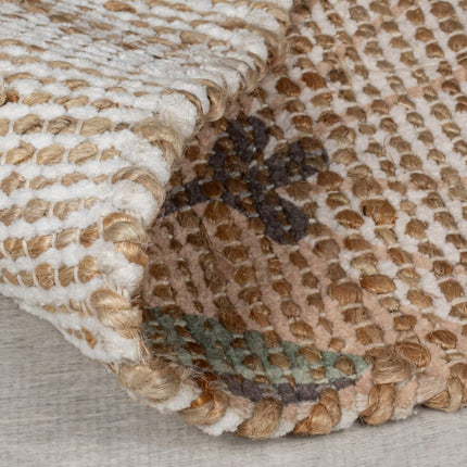 Jute vloerkleden - Flair Rugs vloerkleed Arriana Jute Floral Naturel - Vloerkledenloods