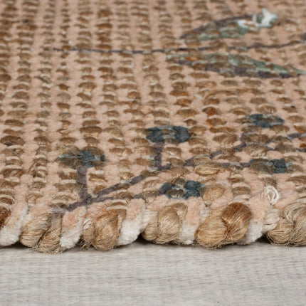 Jute vloerkleden - Flair Rugs vloerkleed Arriana Jute Floral Naturel - Vloerkledenloods
