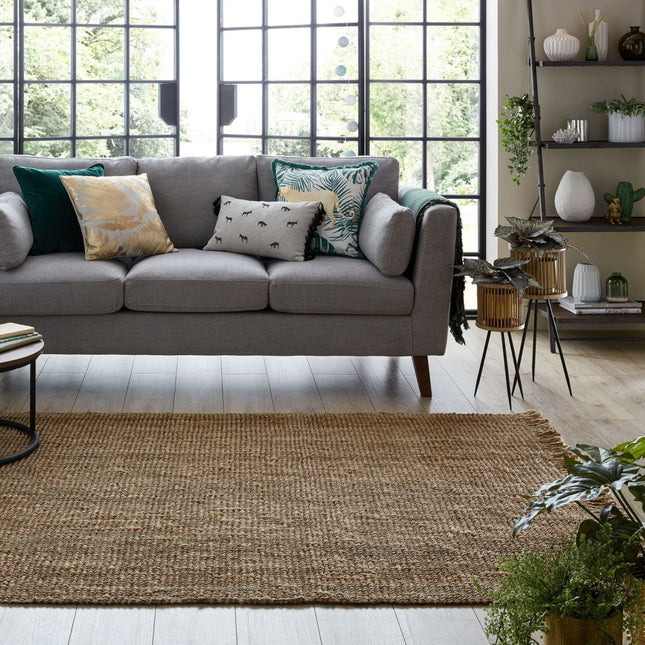 Jute vloerkleden - Flair Rugs vloerkleed Jute Boucle Naturel - Vloerkledenloods