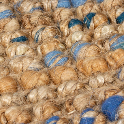Jute vloerkleden - Flair Rugs vloerkleed Jute Boucle Naturel Blauw - Vloerkledenloods