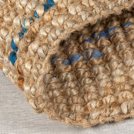 Jute vloerkleden - Flair Rugs vloerkleed Jute Boucle Naturel Blauw - Vloerkledenloods