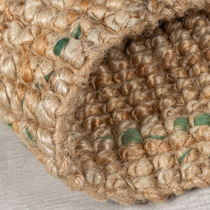 Jute vloerkleden - Flair Rugs vloerkleed Jute Boucle Naturel Groen - Vloerkledenloods