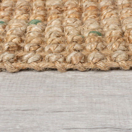 Jute vloerkleden - Flair Rugs vloerkleed Jute Boucle Naturel Groen - Vloerkledenloods