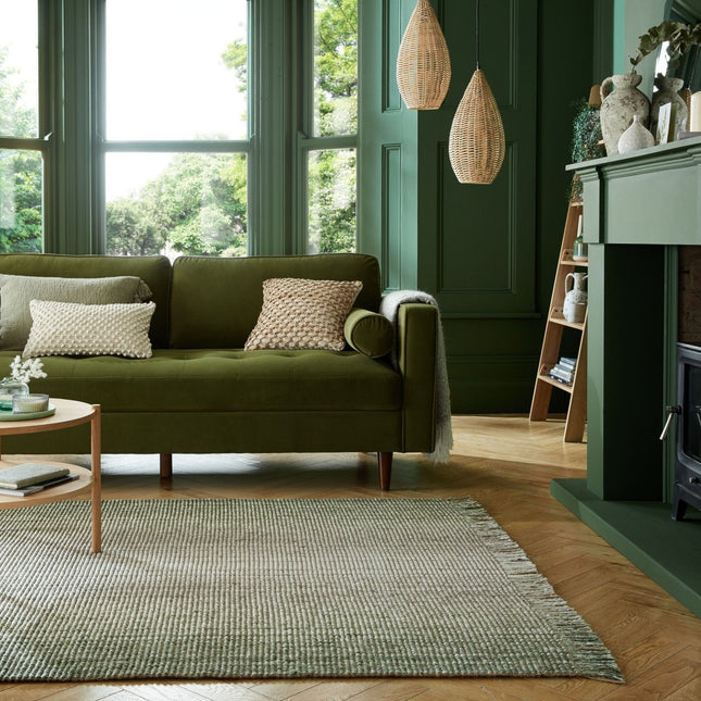 Jute vloerkleden - Flair Rugs vloerkleed Jute Ombre Groen - Vloerkledenloods