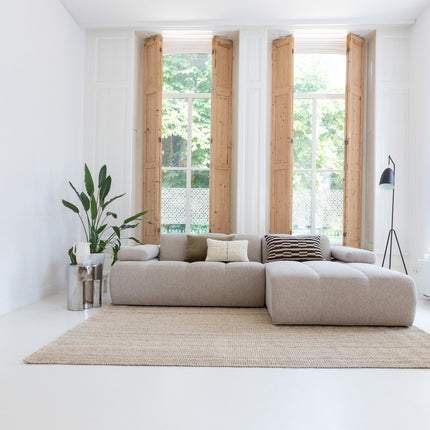 Jute vloerkleden - Jute vloerkleed Mumbai Licht Naturel/Creme Interieur05 - Vloerkledenloods