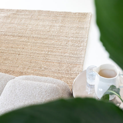 Jute vloerkleden - Jute vloerkleed Mumbai Licht Naturel/Creme Interieur05 - Vloerkledenloods