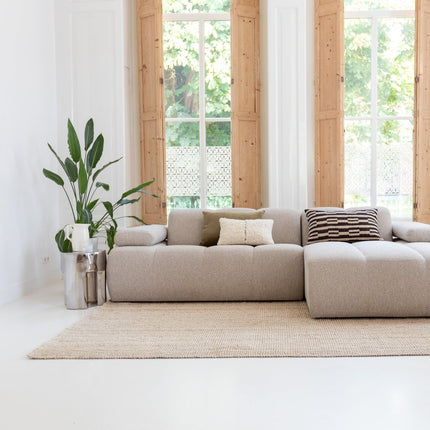 Jute vloerkleden - Jute vloerkleed Mumbai Licht Naturel/Creme Interieur05 - Vloerkledenloods