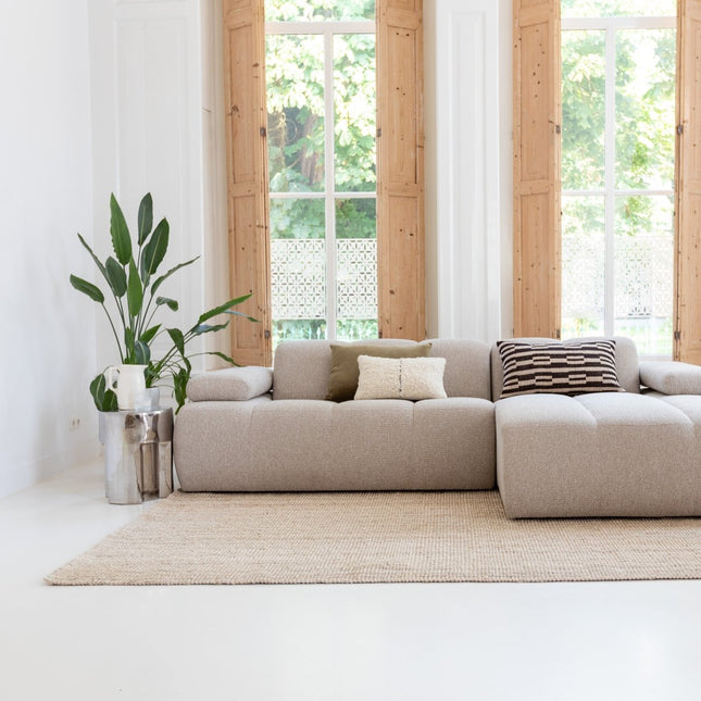 Jute vloerkleden - Jute vloerkleed Mumbai Licht Naturel/Creme Interieur05 - Vloerkledenloods