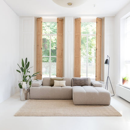 Jute vloerkleden - Jute vloerkleed Mumbai Licht Naturel/Creme Interieur05 - Vloerkledenloods