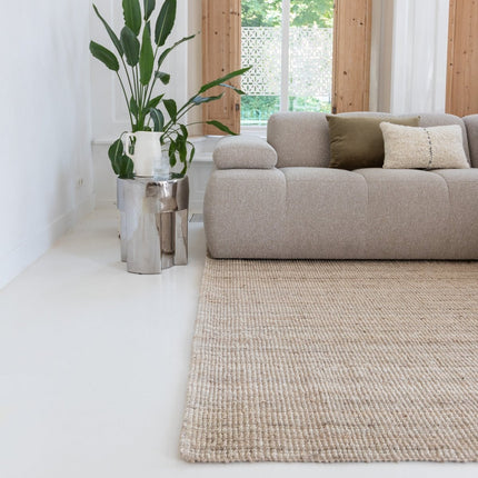 Jute vloerkleden - Jute vloerkleed Mumbai Licht Naturel/Creme Interieur05 - Vloerkledenloods