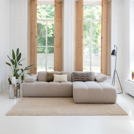 Jute vloerkleden - Jute vloerkleed Mumbai Licht Naturel/Creme Interieur05 - Vloerkledenloods