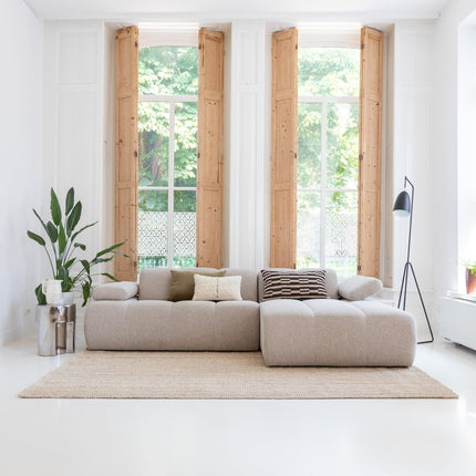 Jute vloerkleden - Jute vloerkleed Mumbai Licht Naturel/Creme Interieur05 - Vloerkledenloods