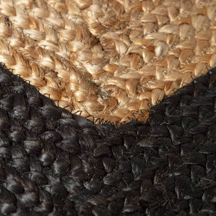Jute Vloerkleed Rechthoek Naturel/Antraciet - Vloerkledenloods