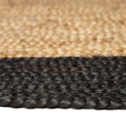 Jute Vloerkleed Rechthoek Naturel/Antraciet - Vloerkledenloods