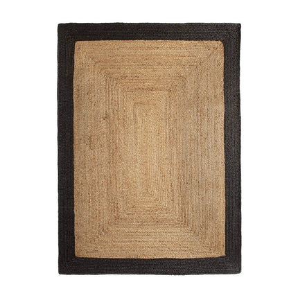 Jute Vloerkleed Rechthoek Naturel/Antraciet - Vloerkledenloods