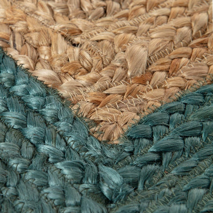 Jute Vloerkleed Rechthoek Naturel/Donkergroen - Vloerkledenloods