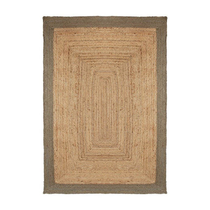 Jute Vloerkleed Rechthoek Naturel/Groen - Vloerkledenloods