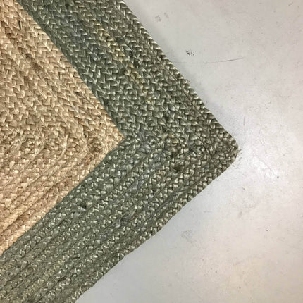 Jute Vloerkleed Rechthoek Naturel/Groen - Vloerkledenloods
