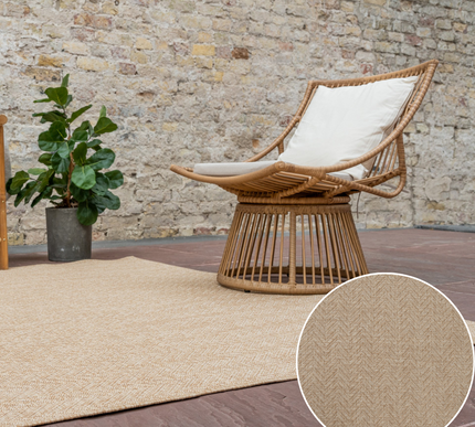 Jute buitenkleed Naturel Visgraat