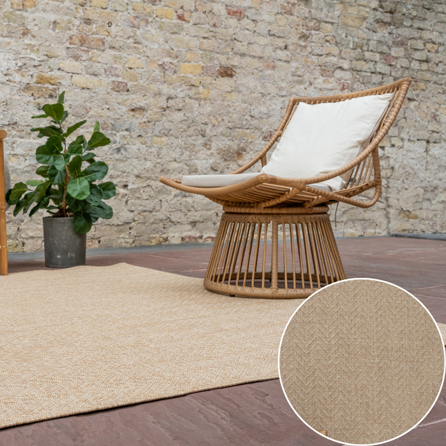 Jute buitenkleed Naturel Visgraat