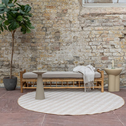 Rond Jute buitenkleed Naturel ZigZag