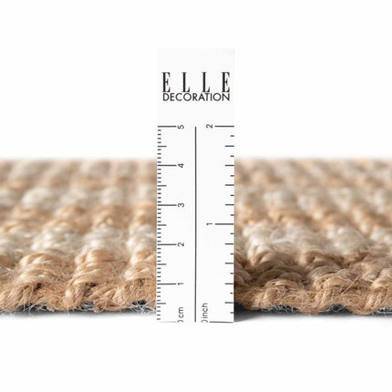 Juten vloerkleden - Elle Decoration Harvest jute vloerkleed Amber Naturel Ivoor/Goud - Vloerkledenloods