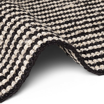 Juten vloerkleden - Elle Decoration Harvest jute vloerkleed Ebony Naturel Ivoor/Zwart - Vloerkledenloods