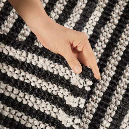 Juten vloerkleden - Elle Decoration Harvest jute vloerkleed Ebony Naturel Ivoor/Zwart - Vloerkledenloods